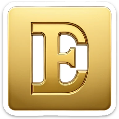 Currency crypto money symbol for the money "Fcoins" letter F in gold sticker