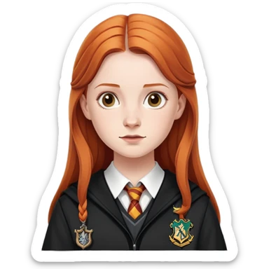 Ginny Weasley in harry potter, wear hogwarts uniform sticker