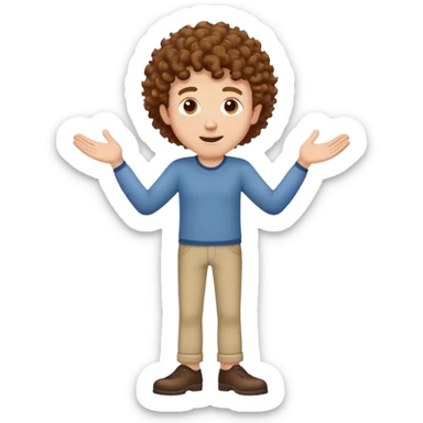Really tall guy with big feet that’s white with short brown curly hair. Who’s talking a lot sticker