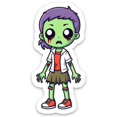 girl zombie sticker