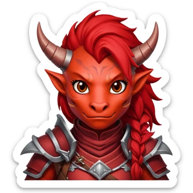 Red female Dragonborn sticker