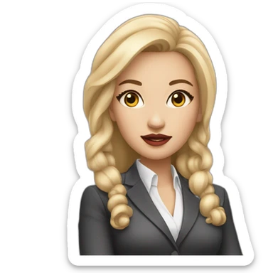 Boss lady wealthy rich light skinned girl with Asian features and full lips sticker