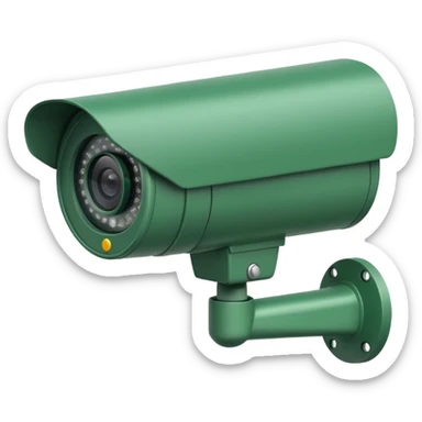 2d image of green cctv camera facing left  sticker