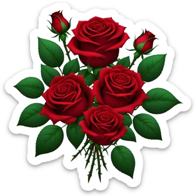 Bouquet of dark red roses gothic sticker