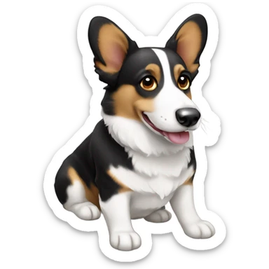 Black and White Cardigan Welsh Corgi  sticker