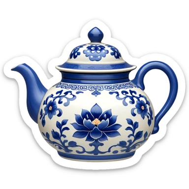 blue chinese teapot  sticker