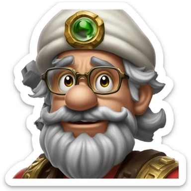 Warcraft mario gem collector in Uncle Scrooge style, oil paint, mysterious eyes, intricate lips, masterpiece pose, odd perspective, beautiful, desirable, logical sticker