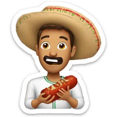 A mexican eating chorizo sticker