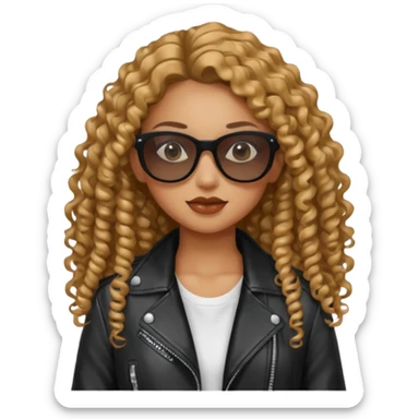 Biker Gang with Sunglasses,girl, long curly hair, sunglasses, gangter sticker