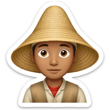 Make a Vietnamese farmer with their hat sticker