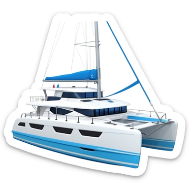 make a 50ft catamaran lagoon styled faceing to the right  sticker