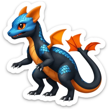Salandit-Umbreon-Charmeleon-Fakémon-hybrid-creature (full body)  sticker