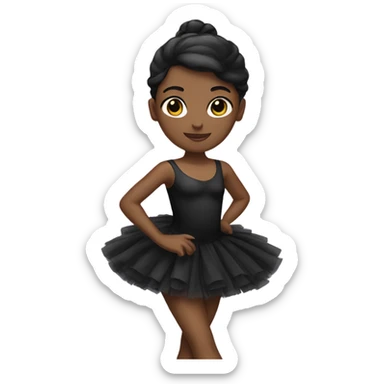 black Ballerina dress black bow sticker