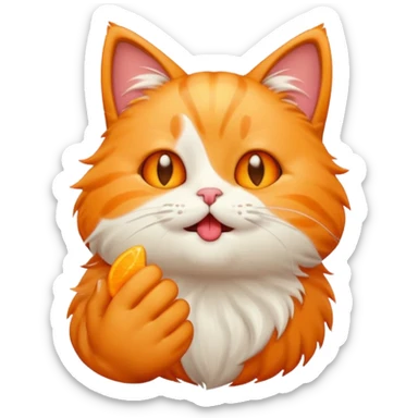 A cute cat emoji blowing a kiss with a little bite sticker