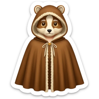 A hooded animal-skin cape lined with warm wool.










 sticker