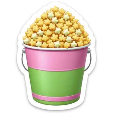 original popocorn emoji but the bucket is pink and green sticker