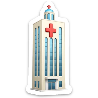 ivory tower with hospital first aid cross on it sticker
