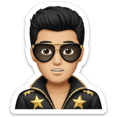 A boy with an Elvis Presley mask with sunglasses (with total black lenses)dressed as Elvis Presley sticker