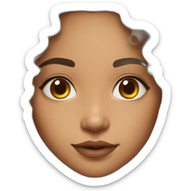  face of a lightskin india kinda messy wavy hair sticker