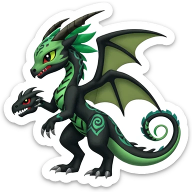 Meloetta-Venom-Stitch-Zekrom-Salandit-fusion, full body, tribal markings  sticker