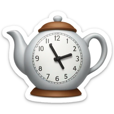 A teapot clock sticker
