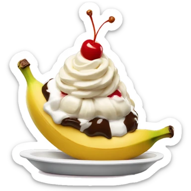 banana split sundae  sticker