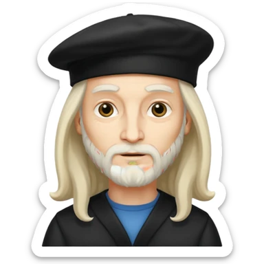 Leonardo da Vinci wear black berret hat sticker