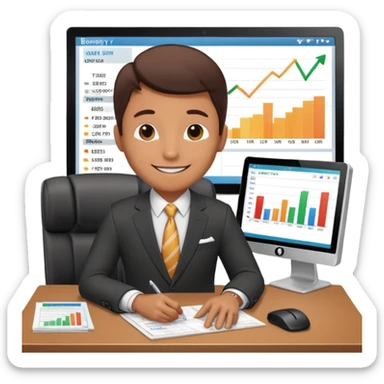 i need an image of a man named clyde who provides basic credit reports. his girlfriend bonny is abind market analyst sticker