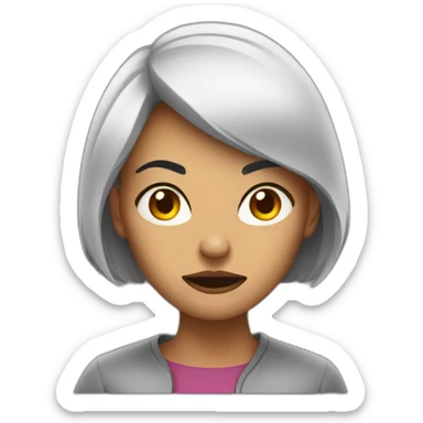 intimidating looking woman sticker