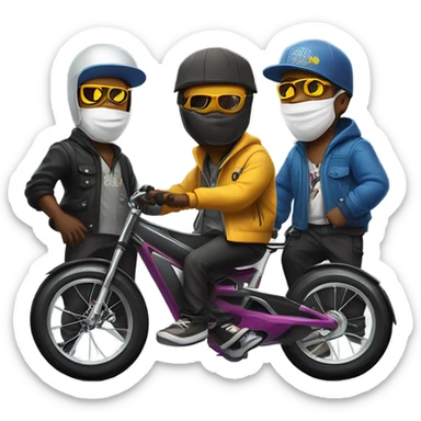E-Bike Boyz gangsters  sticker