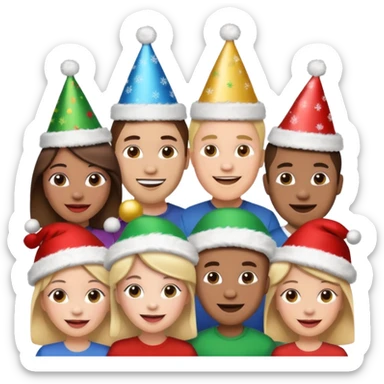 christmas emoji photobooth lets party sticker