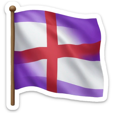 create the ice land flag emoji but the red cross is purple sticker