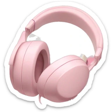 Light pink headphones laying on a closed light pink book sticker