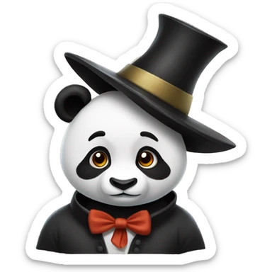 a panda wearing a magician's hat sticker