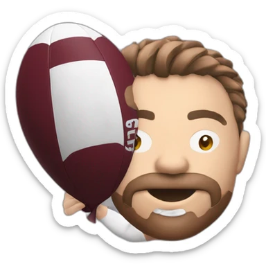 Rugbyman avec un ballon dans la main qui porte le logo du Servette rugby club  sticker