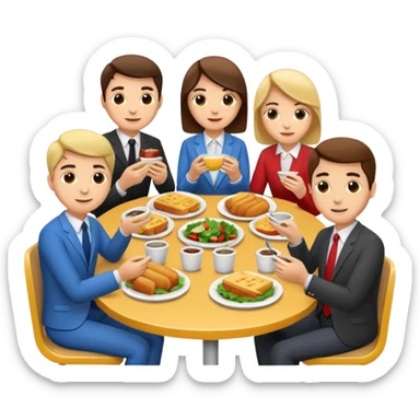 group of colleagues having lunch together sticker