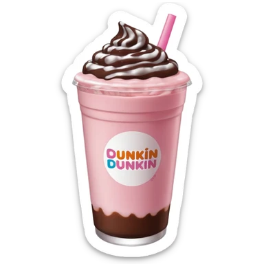 Light pink Dunkin refresher with chocolate cold foam  sticker