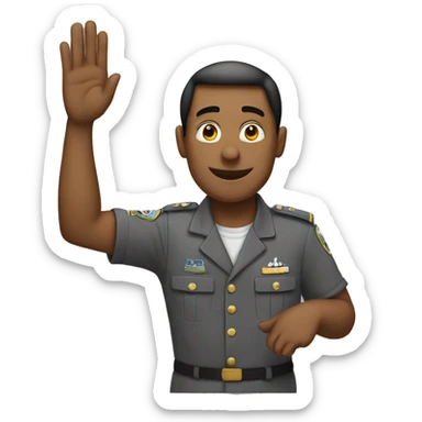 man saluting with second on he sticker