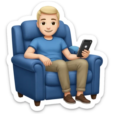 man relaxing in a comfy armchair sticker