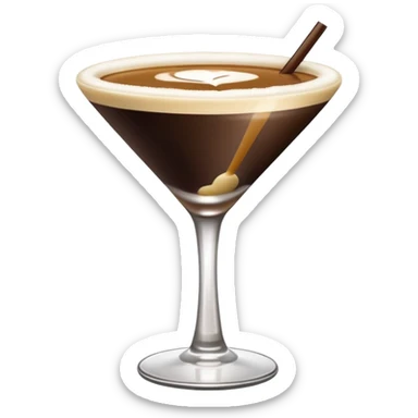 espresso martini with foam no straw sticker