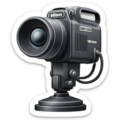 An icon featuring a microphone, a newspaper, a professional camera Nikon D5, representing journalism and mass media. The design includes headlines and imagery, symbolizing the spread of news and information. Transparent background highlights the power of communication and media. sticker