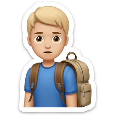 college student with annoyed face sticker