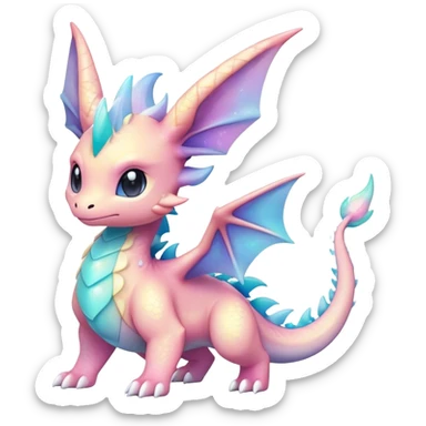 Shiny-Pastel-Nebula-Eeveelution-Cute-Fakemon-Dragon-Pokémon-fusion full body sticker