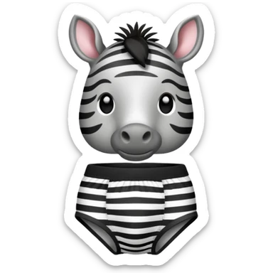  zebra in underwear sticker