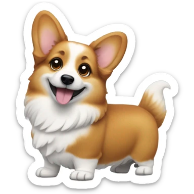 Corgi with a long tail sticker