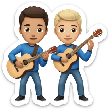 Junior H y Natanael Cano tocando la guitarra  sticker