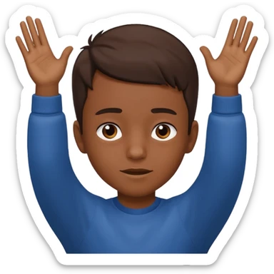 so i want to show a context sentence "what do you think"
a boy with both hand up and tilt head , showing i dont you sticker