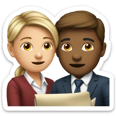 3 European students distract lesson sticker