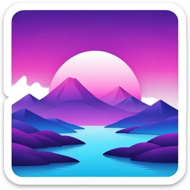 Royal Purple-Magenta-Violet-Indigo-Pink-Blue-Cyan-gradient Aesthetic Scenery Deco sticker