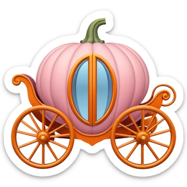 Conderella pumpkin carriage pastel pink orange sticker